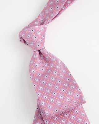 Eton Geometric Silk Tie Pink  1