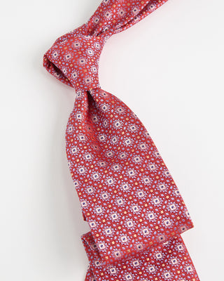 Eton Geometric Silk Tie Red  1