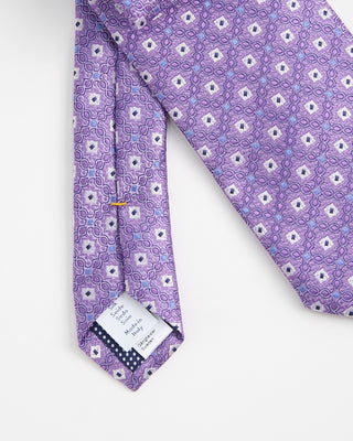 Eton Geometric Silk Tie Purple 