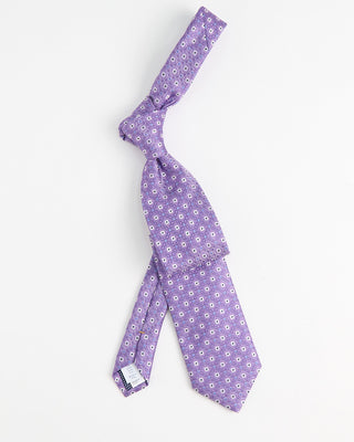 Eton Geometric Silk Tie Purple  2