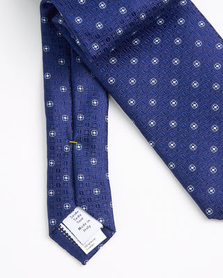 Eton Mini Floral Silk Tie Navy 