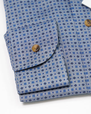 Eton Geometric Print Slim Shirt Blue  2