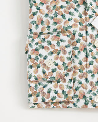 Eton Pineapple Print Slim Cotton Tencel Shirt Multi 1 2