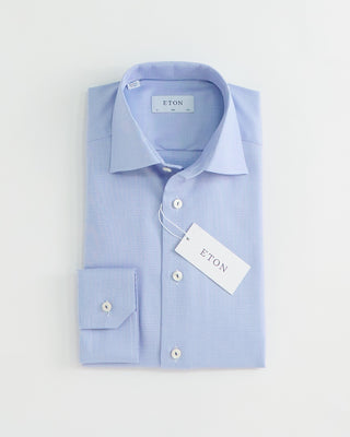 Eton Semi Solid Twill Slim Shirt Light Blue 1