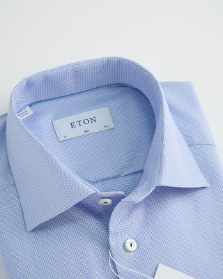 Eton Semi Solid Twill Slim Shirt Light Blue 1 2