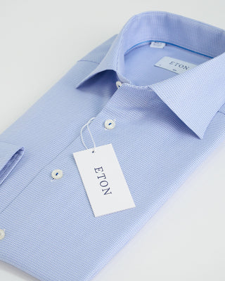 Eton Semi Solid Twill Slim Shirt Light Blue 1 3