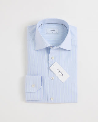 Eton Striped Oxford Slim Shirt Light Blue 1