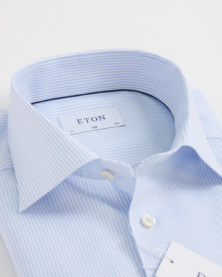 Eton Striped Oxford Slim Shirt Light Blue 1 2