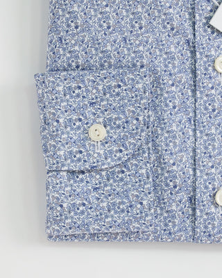 Eton Mini Floral Print Slim Shirt Light Blue 1 1