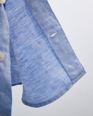 Eton Solid Spread Collar Slim Linen Shirt Light Blue 1 1