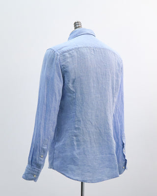Eton Solid Spread Collar Slim Linen Shirt Light Blue 1 4