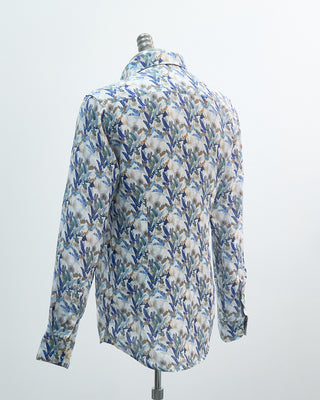 Eton Big Leaf Linen Contemporary Shirt Blue 1 7