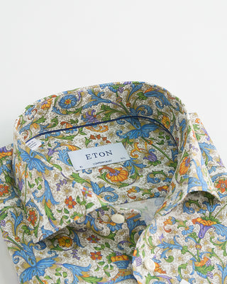 Eton Floral Print Contemporary Shirt Multi 1