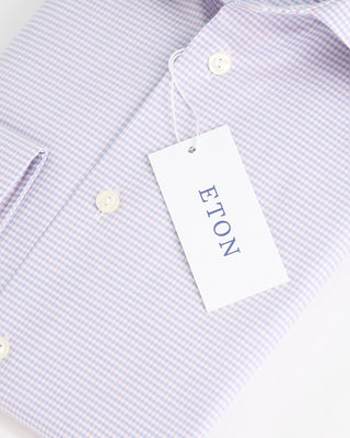 Eton Micro Check Contemporary Shirt Pink  2