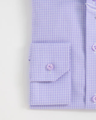 Eton Micro Check Contemporary Shirt Purple 1 2