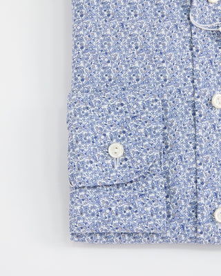 Eton Mini Floral Print Contemporary Shirt Light Blue 1 2