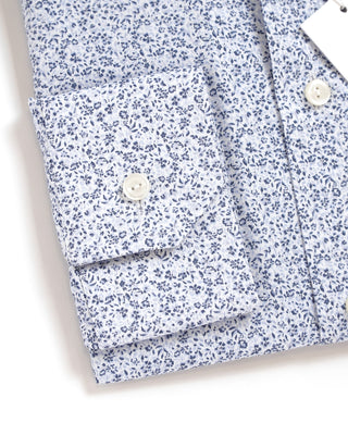 Eton Micro Floral Print Contemporary Shirt Light Blue  2