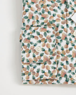 Eton Pineapple Print Contemporary Cotton Tencel Shirt Multi 1