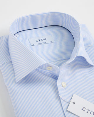 Eton Striped Oxford Contemporary Shirt Light Blue 1 3