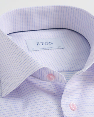 Eton Micro Check Contemporary Shirt Pink 1 1