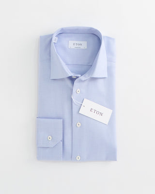 Eton Semi Solid Twill Contemporary Shirt Light Blue 