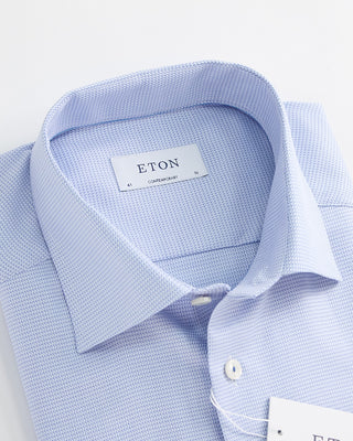 Eton Semi Solid Twill Contemporary Shirt Light Blue  1