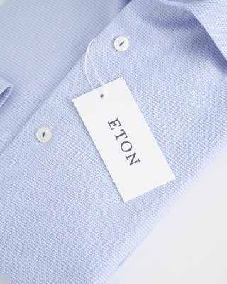 Eton Semi Solid Twill Contemporary Shirt Light Blue  3
