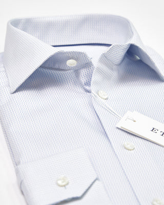Eton Pin Dot Fine Pique Contemporary Shirt White 