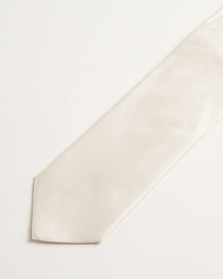 Eton Ivory Herringbone Woven Silk Tie Ivory 2 652