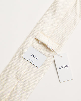Eton Ivory Herringbone Woven Silk Tie Ivory 3 651