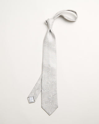 Eton Silver Paisley Woven Silk Tie Silver 1 743