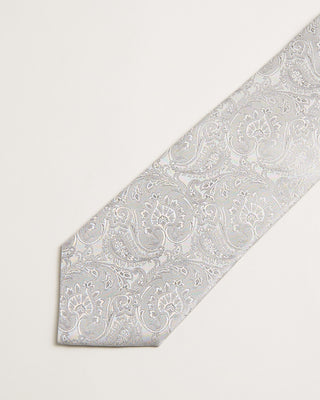 Eton Silver Paisley Woven Silk Tie Silver 2 742