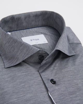 Eton Black Filo Di Scozia Oxford Shirt Black 359