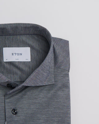 Eton Black Filo Di Scozia Oxford Shirt Black 360