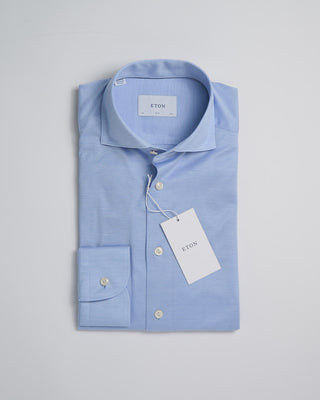 Eton Light Blue Filo Di Scozia Oxford Shirt Light Blue 369