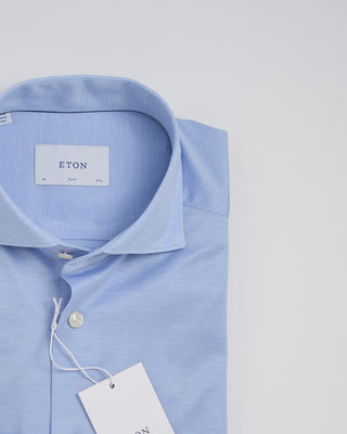 Eton Light Blue Filo Di Scozia Oxford Shirt Light Blue 371