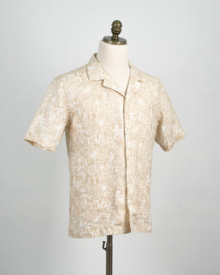 Eton Beige Gaudí Garden Print Resort Shirt Beige 1531
