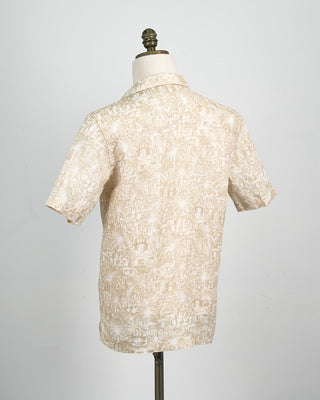 Eton Beige Gaudí Garden Print Resort Shirt Beige 1532