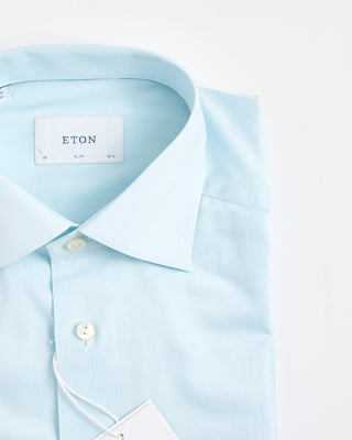 Eton Slim Light Green Solid Cotton Tencel™ Lyocell Shirt Light Green 1824