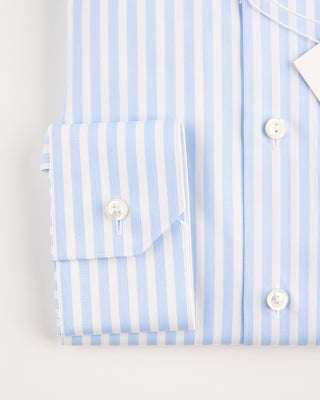 Eton Slim Light Blue Bengal Striped Elevated Pique Shirt Light Blue 3 1748