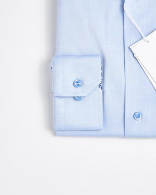 Eton Slim Light Blue Solid Signature Twill Geometric Effect Shirt Light Blue 1815