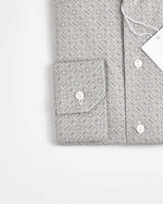 Eton Slim Sage Geometric Signature Twill Shirt Sage 1819