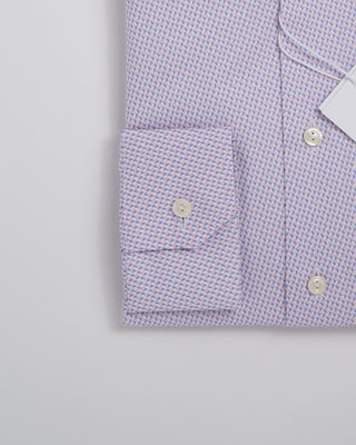Eton Slim Pink Micro Geometric Signature Twill Shirt Pink 390