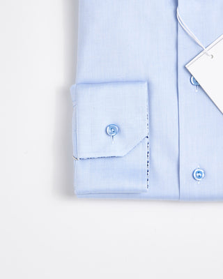Eton Contemporary Light Blue Solid Signature Twill Geometric Effect Shirt Light Blue 1827