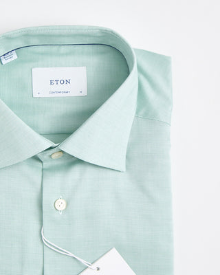 Eton Contemporary Mid Green Solid Wrinkle Free Oxford Green 1788
