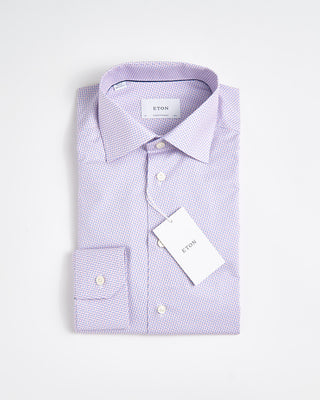 Eton Contemporary Pink Micro Geometric Signature Twill Shirt Pink 1838