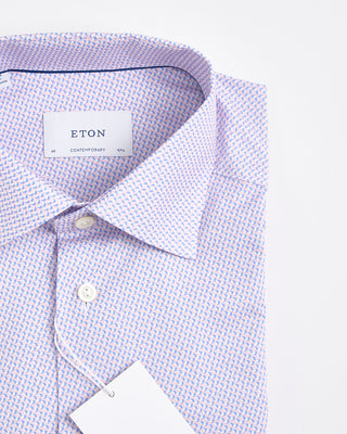 Eton Contemporary Pink Micro Geometric Signature Twill Shirt Pink 1840