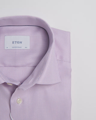 Eton Contemporary Pink Herringbone Signature Dobby Shirt Pink 368