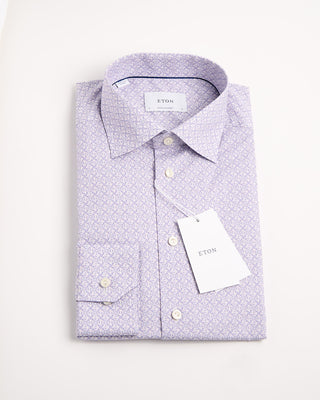 Eton Contemporary Pink Geometric Signature Twill Shirt Pink 1179