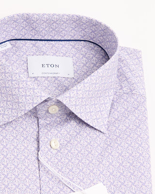 Eton Contemporary Pink Geometric Signature Twill Shirt Pink 1181